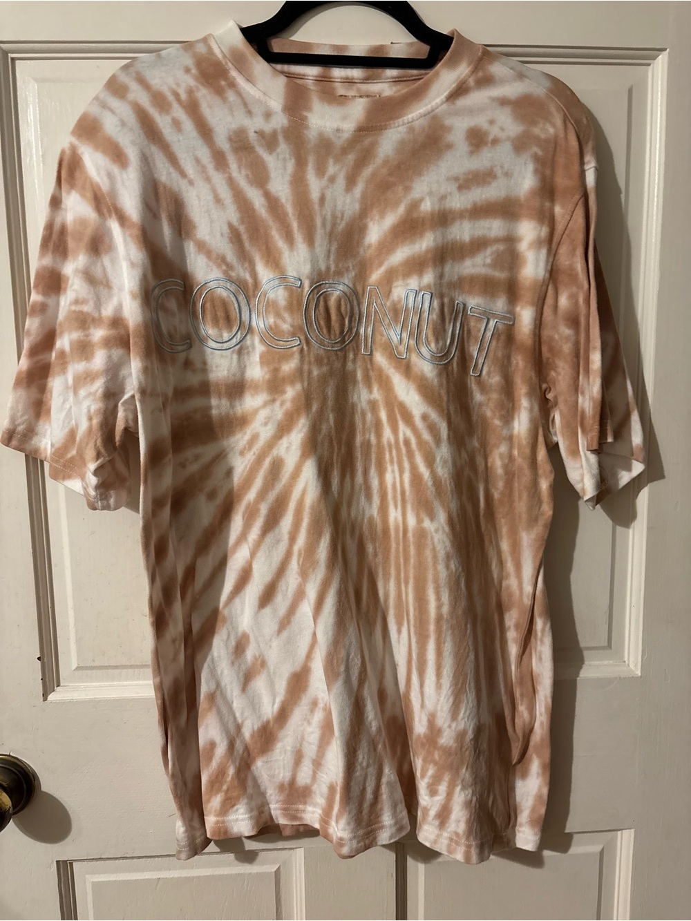 Coconut Tie-Dye Short Sleeve Tee - Tan/White, post surf brand, from Beachly box
